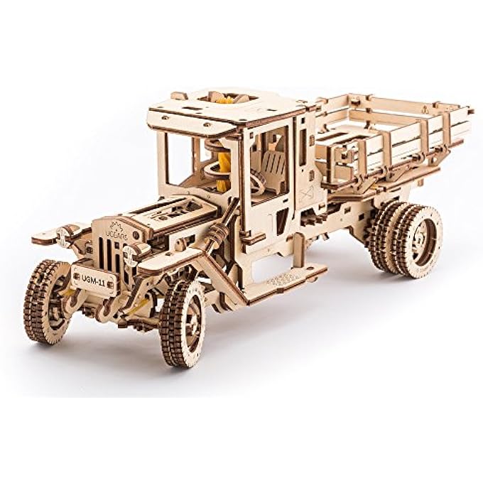 MADE IN EUROPE, 3D WOODEN PUZZLE TRUCK EDUCATIONAL WITH 420 PARTS, STEM LEARNING, DIY SELF ASSEMBLY, WOODCRAFT CONSTRUCTION TOY, PERFECT FOR GIFTING, NO GLUE NEEDED, BROWN, UGR-70015 - Image 1